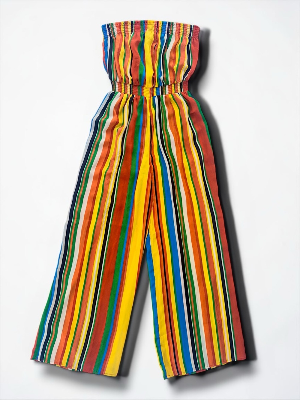 Striped Multicolor Strapless Jumpsuit